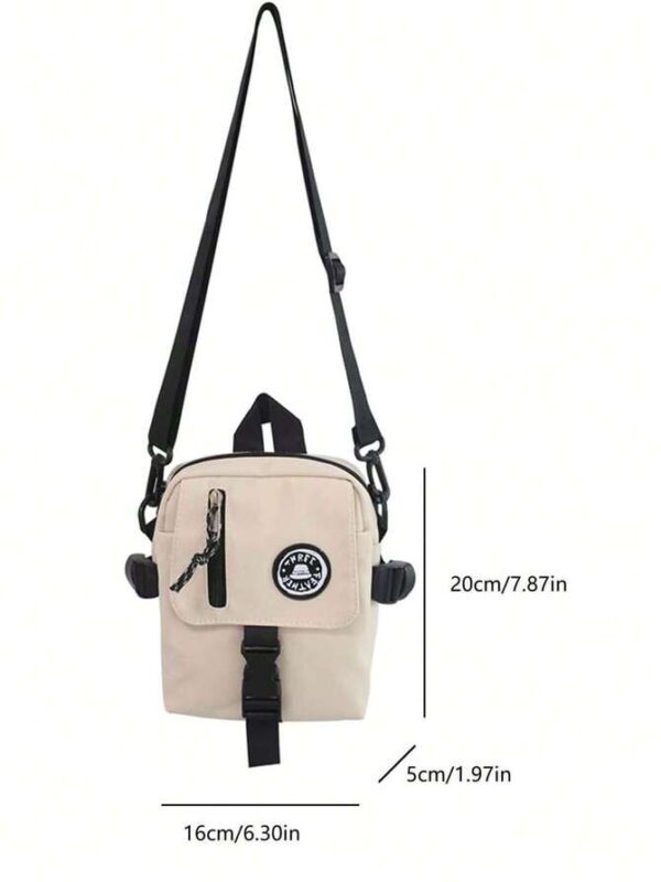 Bolso bandolera para estudiantes color blanco - Imagen 4