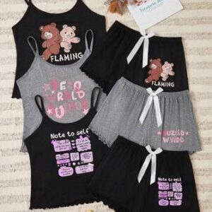 Set de pijama de 3 piezas para damas